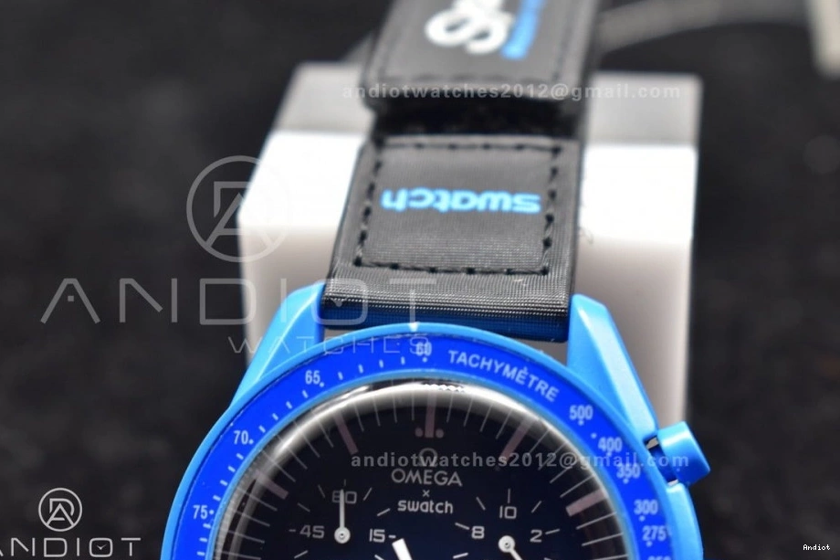 Reliable 1179 Moonwatch Omega Strap Neptune Nylon on x Mission to Swatch Quartz Bioceramic 0717